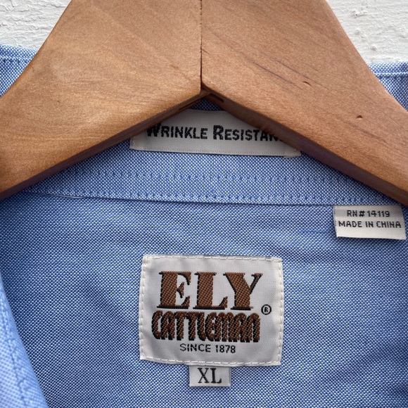 ELY Cattleman Wrinkle Resistant Western Dress Shirt Size XL Pearl Snap NWT - Picture 3 of 4